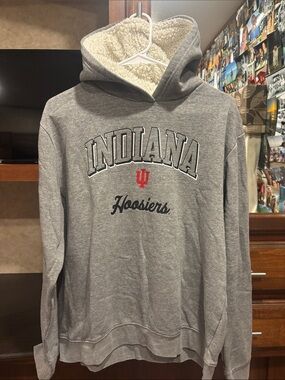Pro Edge Indiana Hoosiers Gray Sherpa-Lined Hoodie